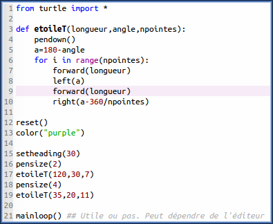 script tortue Python